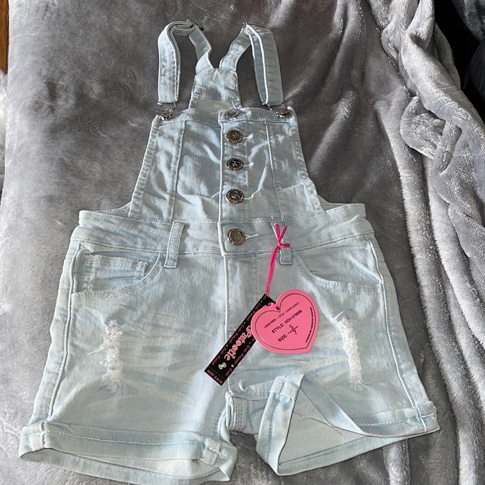 Cutie Patootie Girls Jean Shortalls Size S(7)